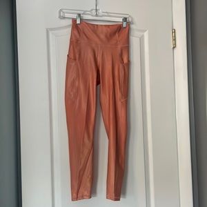 Fabletics like-new iridescent peach leggings. Womens XS, short, high compression